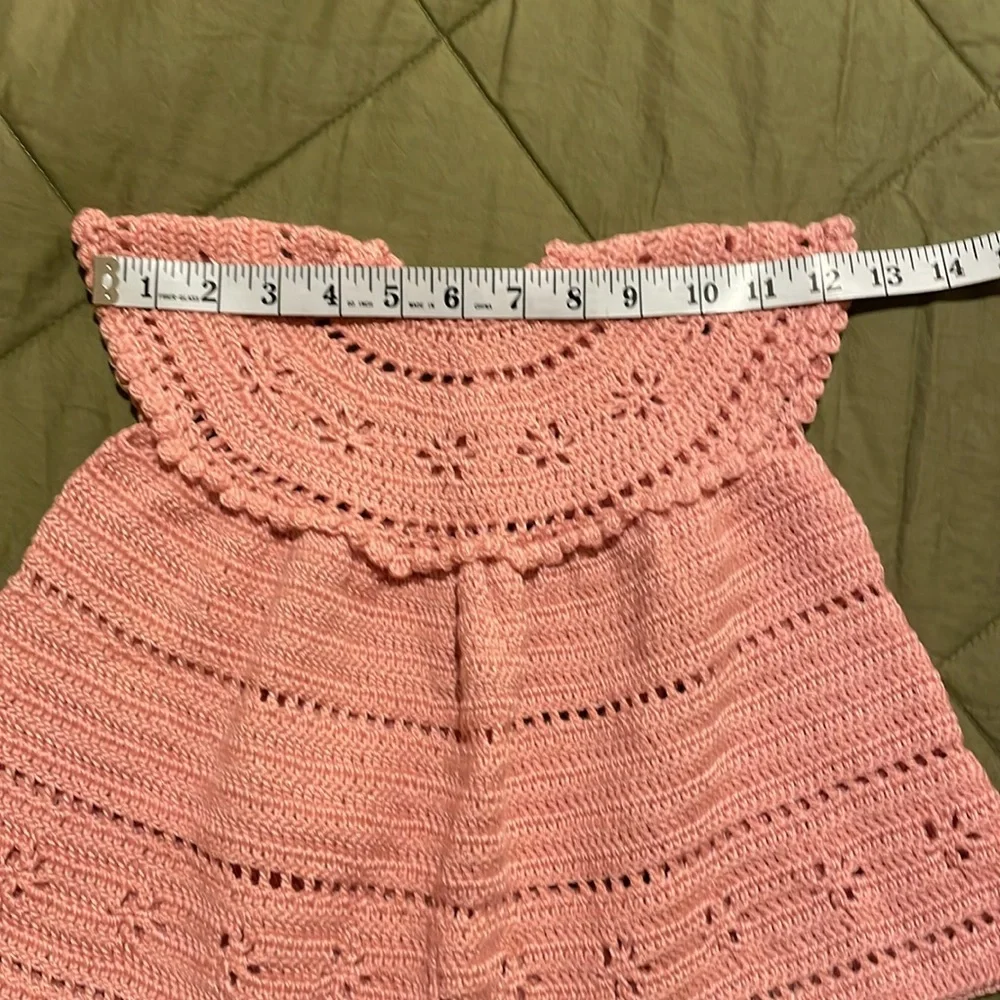 Handmade pink vintage knit baby dress o/s - Picture 9 of 13